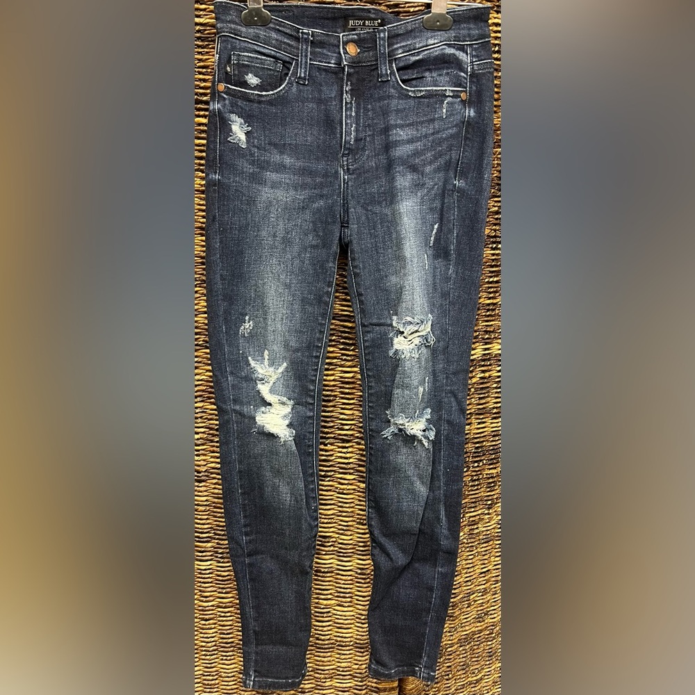 Judy Blue- Size: 1 /25, Skinny Women's Distressed Blue Jeans, Pre-Owned